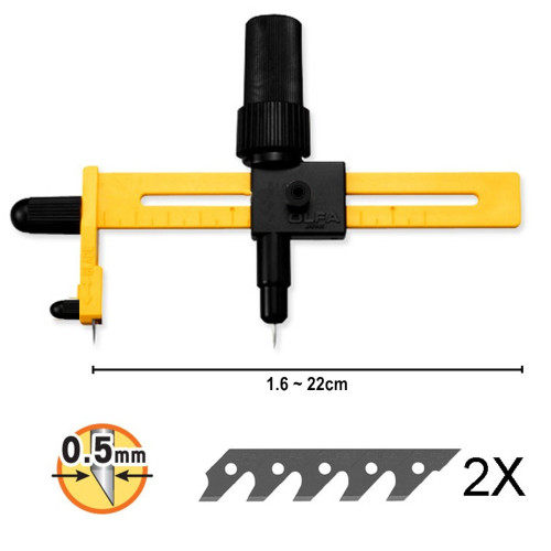 Japanese original OLFA Oufa CMP-1 DX compass knife thin round cutting knife with 10 blades