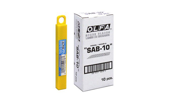 Japan OLFA European hair SAB-10 9MM small art blade 10 pieces packed 30 degree angle 0 38 thickness