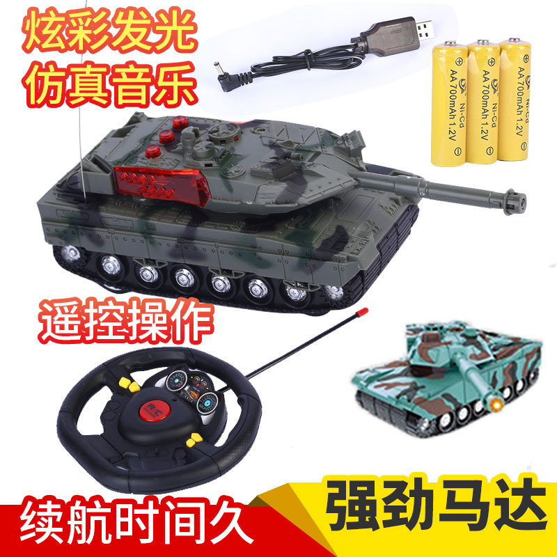 Tank toy car wireless remote control boy puzzle charging motion sound and light music chariot track engineering car model