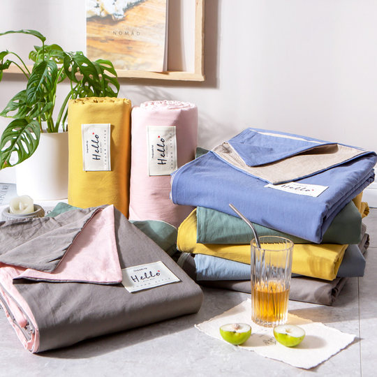 Nanjiren solid color cotton quilt cover single piece pure cotton washed cotton simple single student quilt core cover quilt cover bedding