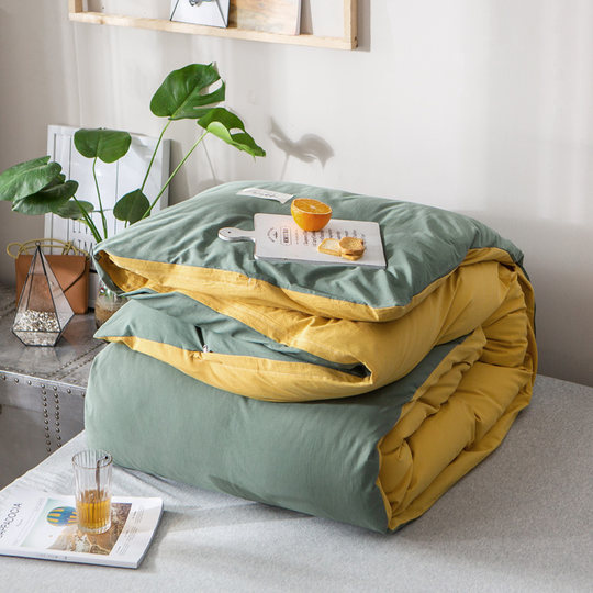 Nanjiren solid color cotton quilt cover single piece pure cotton washed cotton simple single student quilt core cover quilt cover bedding