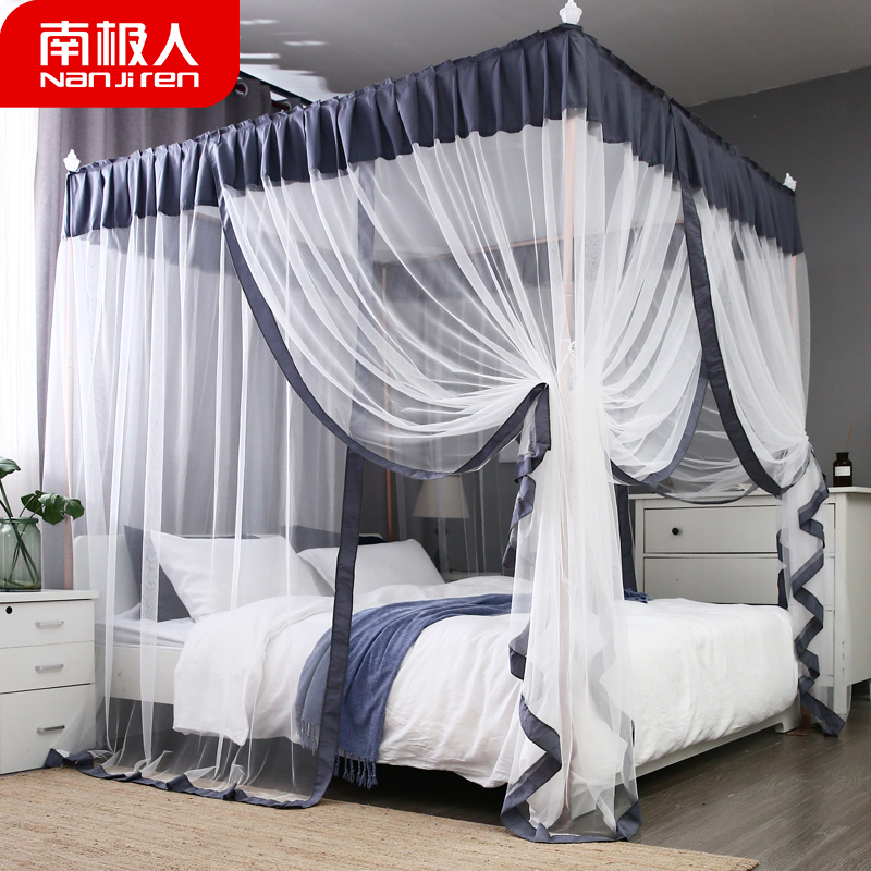 Antarctic mosquito net 1 5 meters 1 8m bed double household 1 2 Princess wind floor bracket encryption thickened three doors
