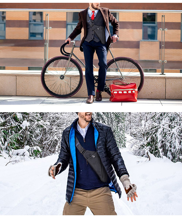 FINO thuyền súng kỹ thuật số túi lưu trữ nam túi ngực túi thể thao giải trí messenger Business Bag Shoulder - Lưu trữ cho sản phẩm kỹ thuật số hộp đựng cáp sạc