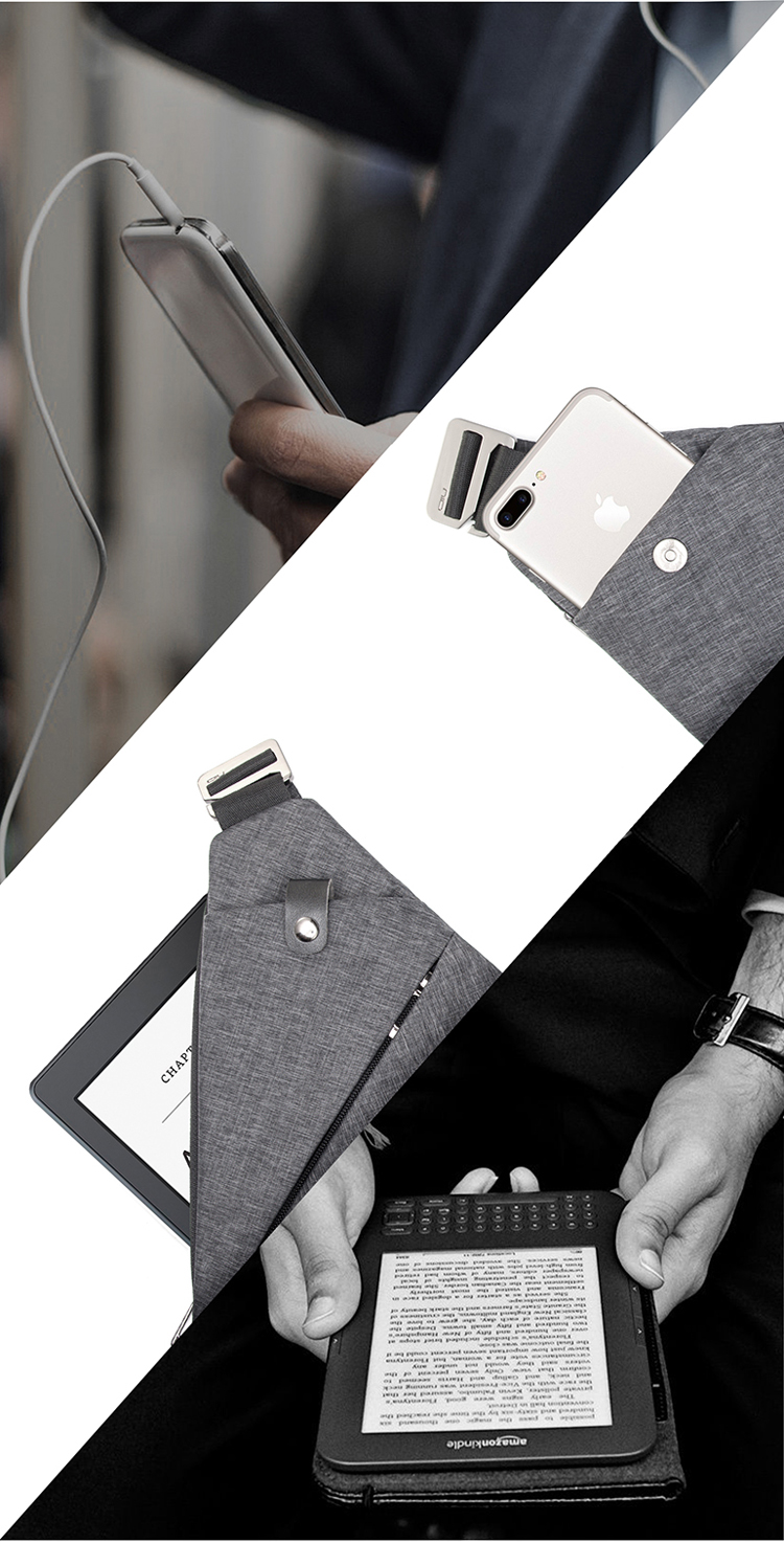 FINO thuyền súng kỹ thuật số túi lưu trữ nam túi ngực túi thể thao giải trí messenger Business Bag Shoulder - Lưu trữ cho sản phẩm kỹ thuật số hộp đựng cáp sạc