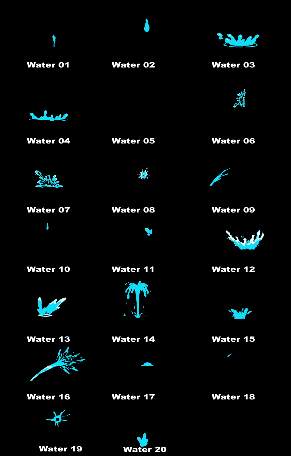 FCPX 插件 40个卡通水、火元素MG特效动画 Final Cut Pro X     Comic Element 1