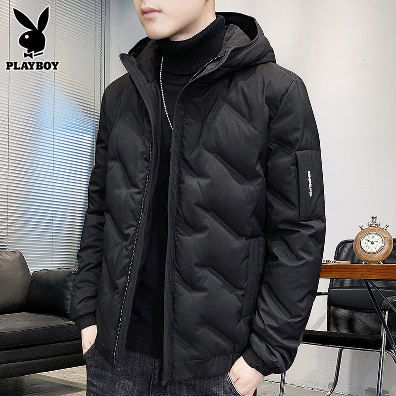 Playboy down jacket men's winter winter fashion trendy short ultra-thin thin casual jacket men's