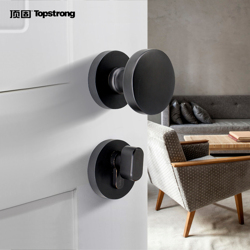 Top solid single-sided invisible door lock in room lock Background wall household door handle dark door lock