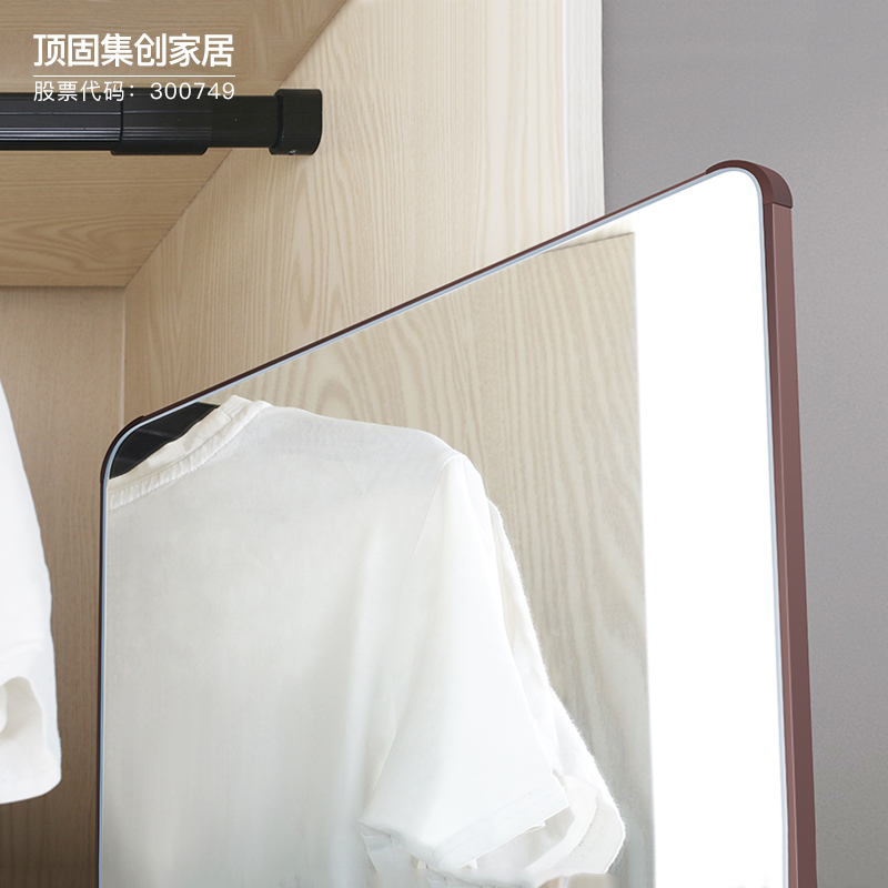 Top solid wardrobe full-body mirror built-in push-pull bedroom paste cabinet door invisible rotating hidden folding swing door mirror