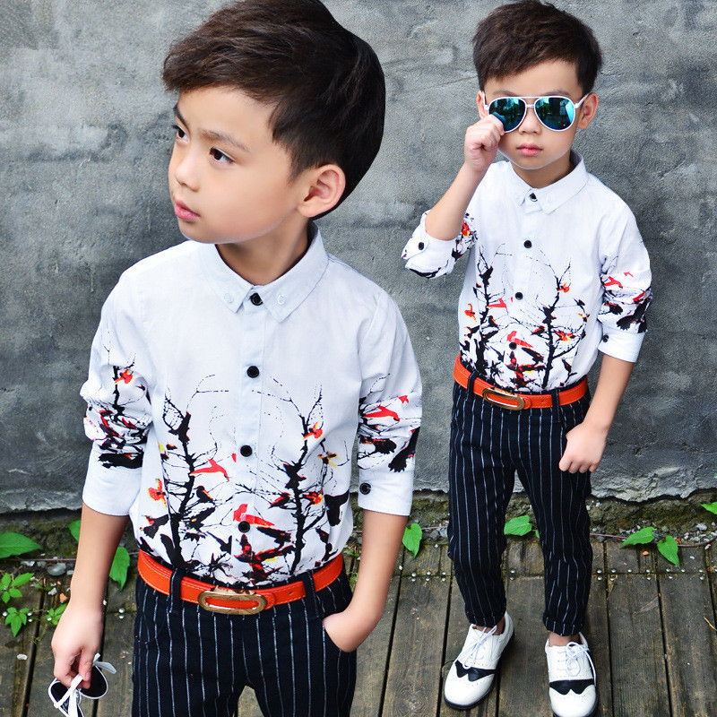 Children's clothing boy's shirt 2023 new spring and autumn children's long-sleeved bottoming shirt spring and autumn top boy's shirt performance