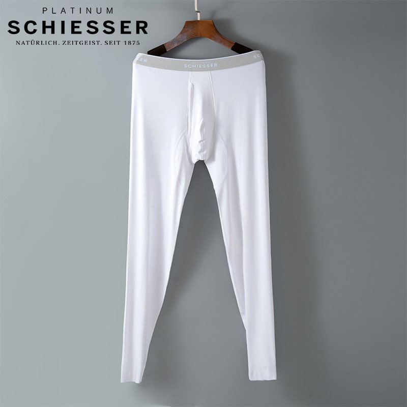 Shuya High-end Platinum Ya Traceless Men's Modal Warm Ribbed Single Trousers Bottom Long Johns Warm Pants Thin Section