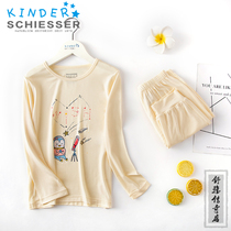 Germany Shuya Childrens clothing Modal girls pajamas Small medium and large virgin girls home clothes set 3F-17446H