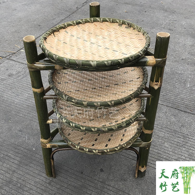 Ichijing hot pot bamboo vegetable rack has a head hot pot shop skewer shop spicy hot dish rack bamboo shelf multi-layer bamboo dustpan frame