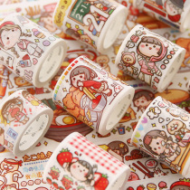 Small potato tape whole roll special oil handbook cartoon material is divided into cute characters full set of handbooks and paper stickers