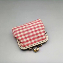 Retro Buckle Coin Purse Female Mini Plaid Mouth Gold Bag Coin Bag Earphone Bag Lipstick Bag Small Wallet Carry