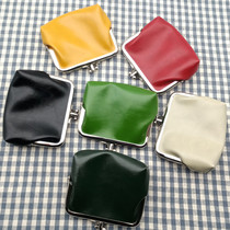 Shopkeeper Handmade Oil Wax Leather Retro Buckle Coin Purse Female Small Mini Coin Bag Lipstick Bag Storage Bag Headphone Bag