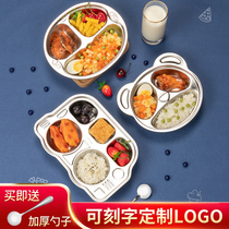 304 stainless steel kindergarten dinner plate cartoon dividing baby children household tableware anti-drop creative plate set