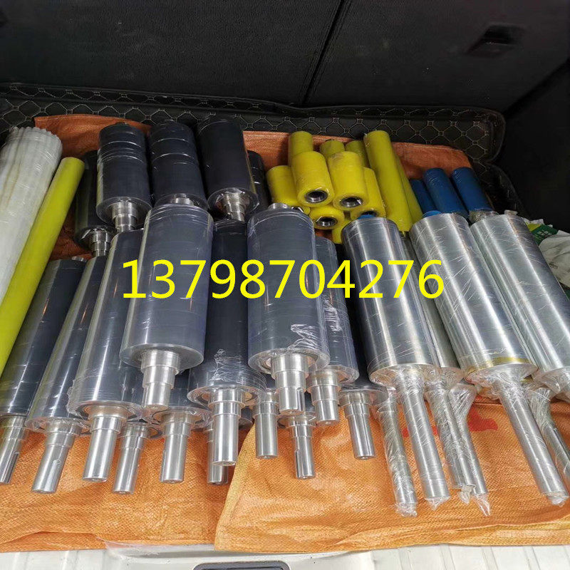 Customized polyurethane rubber wheel rubber roller rubber roller rubber non-powered roller double bearing wear resistance and high temperature resistance