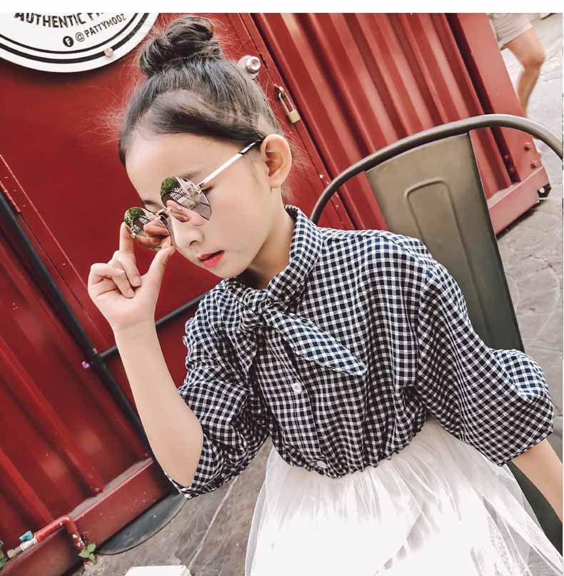 Thời trang trẻ em kính râm phân cực tròn mũi tên bé trai và bé gái kính râm cá tính - Kính râm kính solex