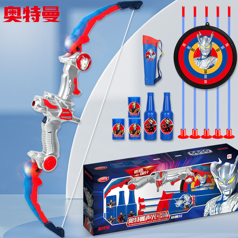 Ultra, Ultraman Tiga, kamon va o'qlar, o'yinchoq, o'g'il bolalar uchun sport kostyumi, kamondan otish, tug'ilgan kun sovg'asi, 3-6 yosh, 8-12 yosh