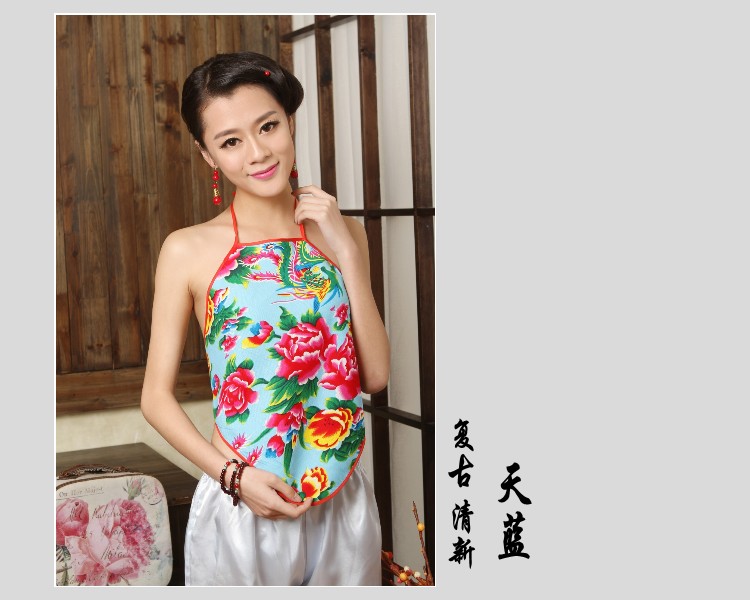 Bông nữ tinh khiết dành cho người lớn gợi cảm màu đỏ tạp dề Đám cưới năm nay tạp dề phong cách dân tộc cổ điển quần áo ngủ