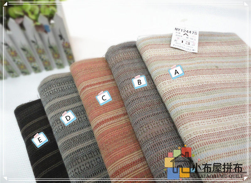 DIY Collage Fabric RX04 Japan Import First Dye Cloth 5 Color Optional Bohemian Wind Stripe 1 8 yards