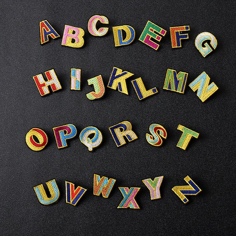 Letter Brooch Couple Gender Alphabet Embroidered Brooch Chest Pins-Chauts Cute Bag Kit Accessories for Men and Women