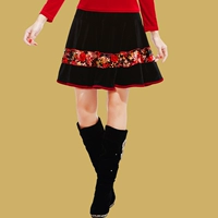 艳王 Демисезонная бархатная юбка, 2018