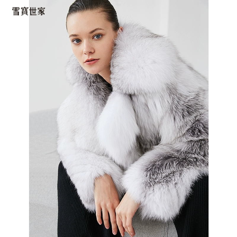Xuebao Family Nhập khẩu Fox Fur Jacket Phụ nữ Thời trang Trẻ đầy đủ Da trắng Fox Fur 2020 Mới mùa đông - Faux Fur