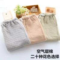 Bộ đồ ngủ cotton nữ mùa thu và mùa đông dày không khí dày cotton quần ấm kích thước lớn quần áo ngủ giản dị tại nhà quần tây