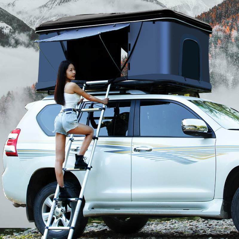 Car automatic hydraulic can be installed solar panels Self-driving tour anti-rain wind hard shell roof tent