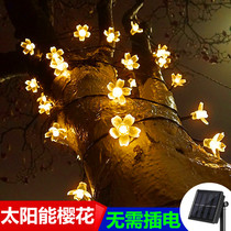 Cherry blossom solar LED light string light small color light with outdoor waterproof courtyard home decoration color light colorful flashing