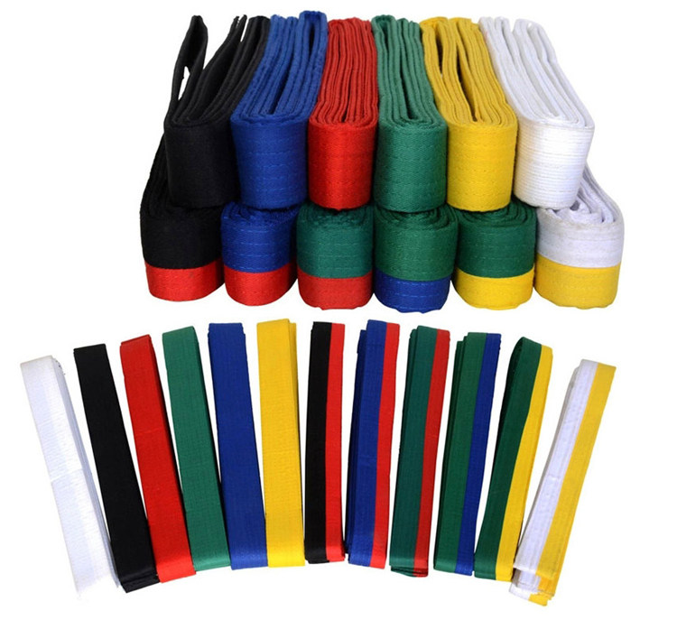 Factory direct sale adult taekwondo belt children's taekwondo belt ribbon can be embroidered word taekwondo belt black