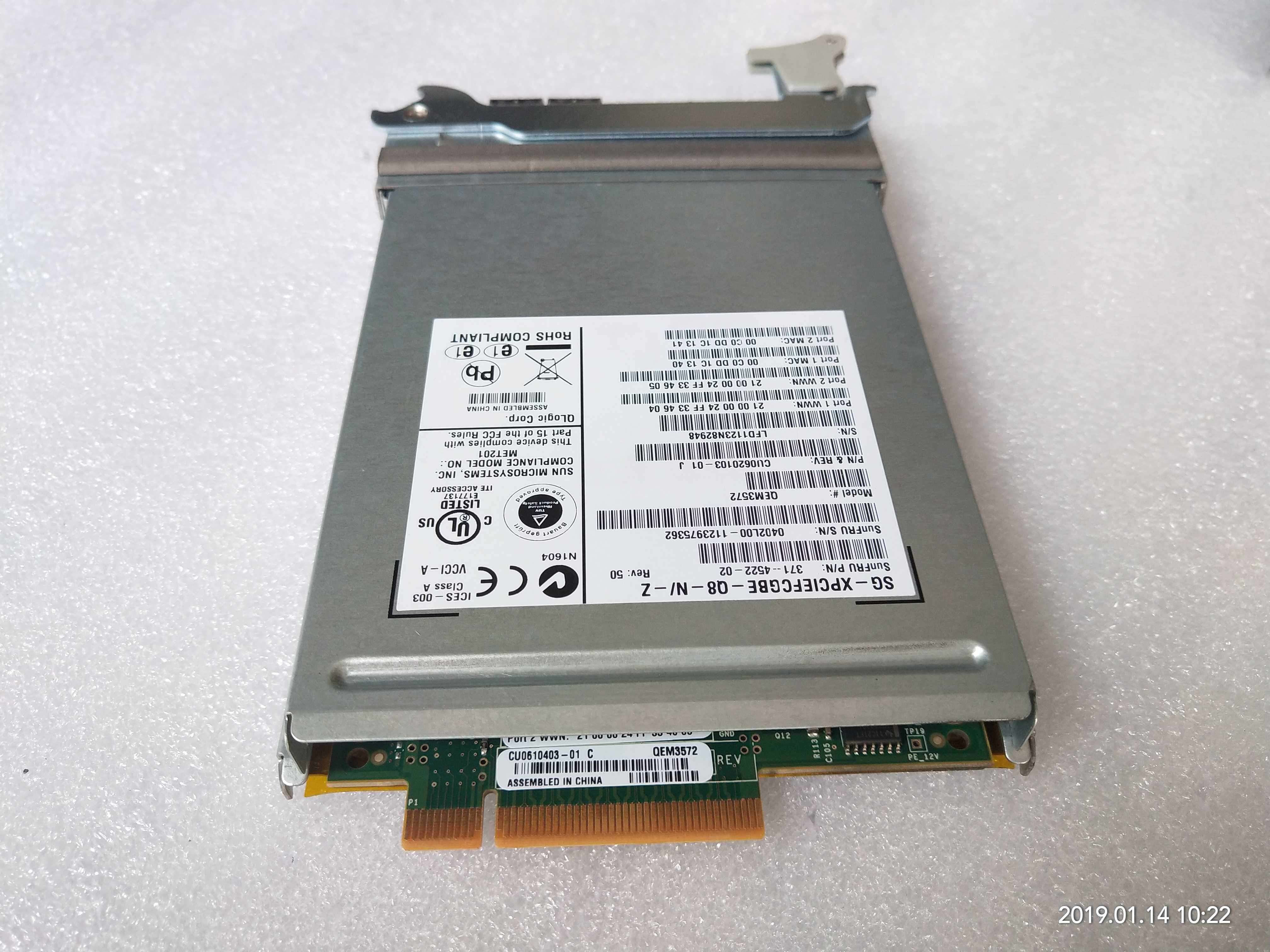 SUN 371-4522 SG-XPCIEFCGBE-Q8-N-Z QLogic QEM3572 8GB Fibre Card