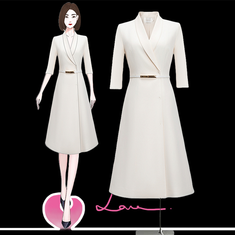 Formal Occasion Interview High-End Professional Dress Spring and Summer Host Speech Contest Front Desk Work Uniform Suit Dress Formal Occasion Interview High-End Professional Dress Spring and Summer Host Speech Contest Front Desk Work Uniform Suit Dress