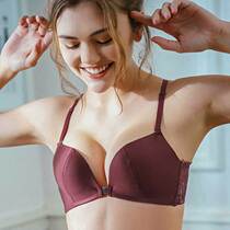 Beautiful back underwear Female front buckle gathered rimless bra Female lace sexy small chest incognito girl student bra