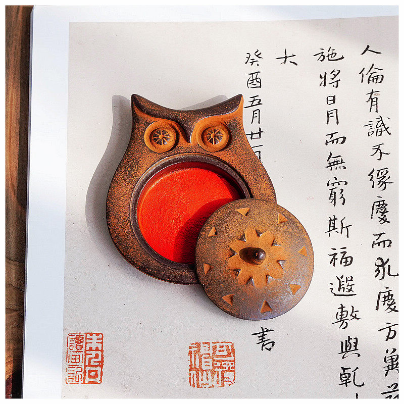 Owl (Balls) Inprint Taipedium Japan Imports of the Takaoka Bronze Ware House Bookcase SEAL ENGRAVING Pendulum Gift