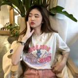 Tide, летняя белая дизайнерская футболка, короткий рукав, круглый воротник, тренд сезона, в американском стиле