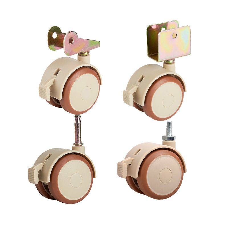 Crib wheel caster universal wheel crib accessories flip P-type splint wheel mute with brake flip wheel