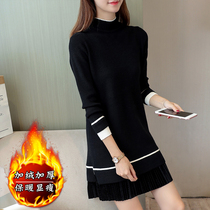 Autumn womens sweater skirt with a base shirt 2021 new spring and autumn knitted dress western style in the long section of autumn and winter