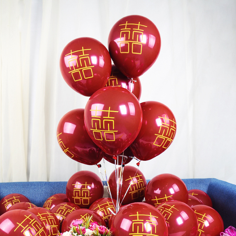 ins wind net red balloon metal jewel red wedding balloon romantic wedding room decoration wedding decoration supplies