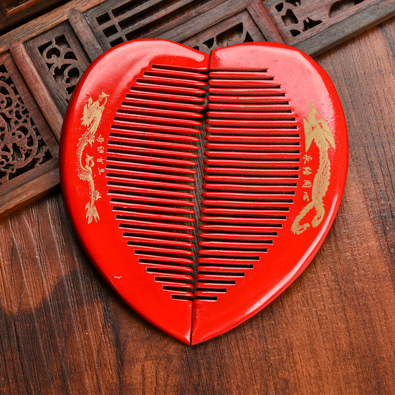 Wedding Supplies Grand total accompanied by upscale Wedding Bride Comb Red Wood Comb a couple of ladies The bride's family creative pair of comb