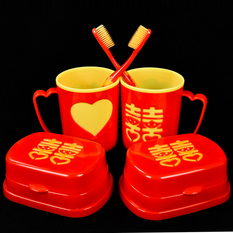 Wedding products Marriage mouth wash cup thickening plastic toothbrush drum fertilizer box new couple marriage props