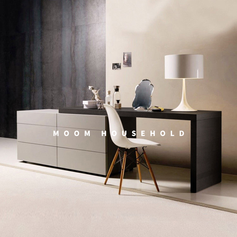 Italian Minimalist Desk, Bedroom Tv Cabinet, Dressing Table, All-In-One Multifunctional Computer Desk, Nordic Corner Extendable Desk