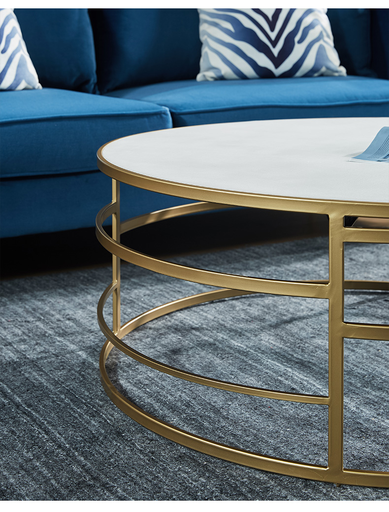 EVITAHOME ánh sáng sang trọng hậu hiện đại Mỹ kết hợp bàn cà phê đơn giản Bàn cà phê tròn châu Âu thiết kế nội thất - Bàn trà bàn uống trà