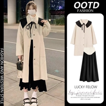 Maternity Woolen Coat Autumn and Winter 2023 New Design Niche Loose Age-Reducing Western Style Mid-Length Coat for Women