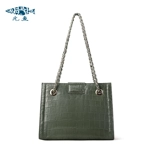 元鱼 Импортная вместительная и большая сумка с петлей на руку, ремешок для сумки, сумка через плечо, 2020, крокодил, из натуральной кожи