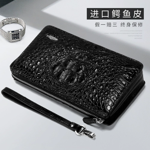 元鱼 Импортная сумка с петлей на руку, бумажник, маленькая сумка клатч, новая коллекция, крокодил, из натуральной кожи