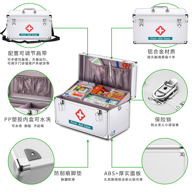 Medical kit household medical first aid kit household large capacity portable complete set of medical emergency kit medicine storage box