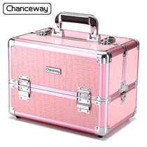 Makeup tool set full set of professional cosmetic case cosmetic case small portable Korean multi-layer cosmetics storage box