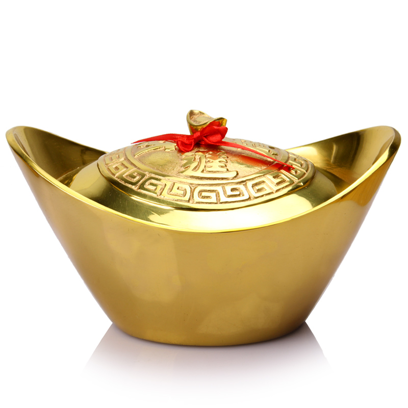 Uncovered copper ingot ornaments Copper ingots Copper ingots open cover cornucopia ornaments living room office craft gifts